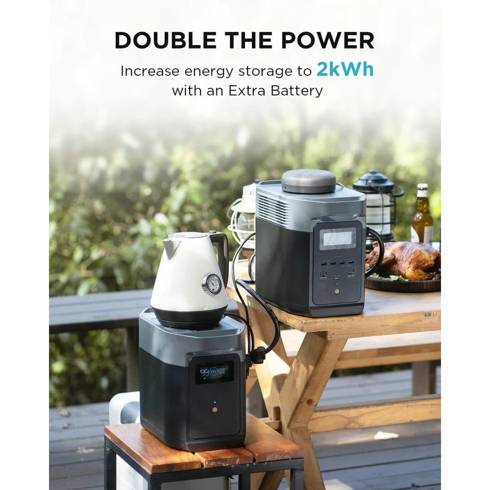 Portable Power Station DELTA2 with Smart Extra Battery Solar Generator for Home Backup