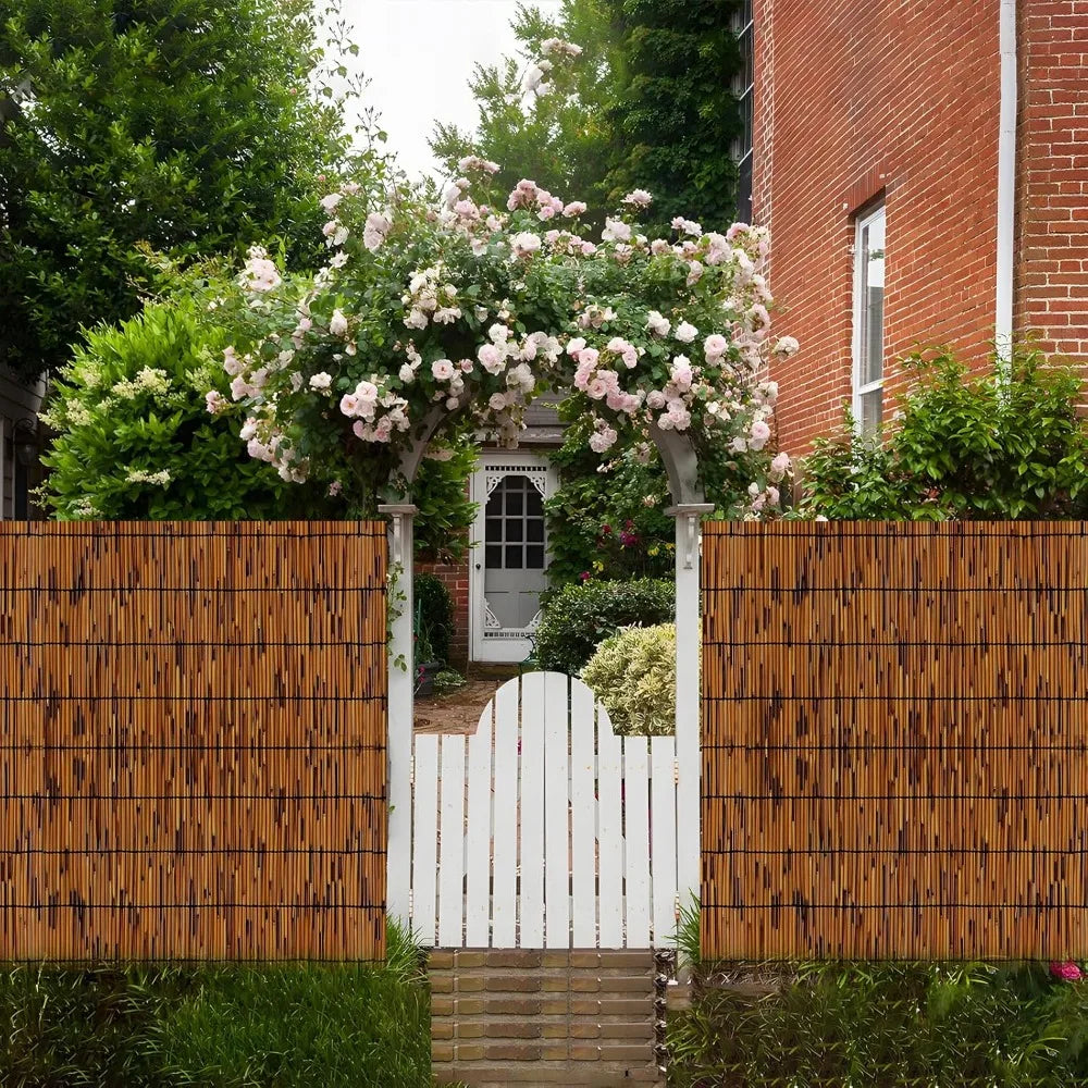 Brown Reed Privacy Bamboo Fence Roll 6 Feet Partition