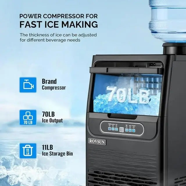 70 pound/24-hour ice maker  with 11 pound storage