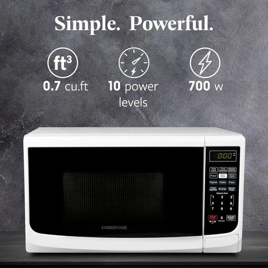 Countertop Microwave 700 Watts, Cu. Ft. Oven LED Child Lock