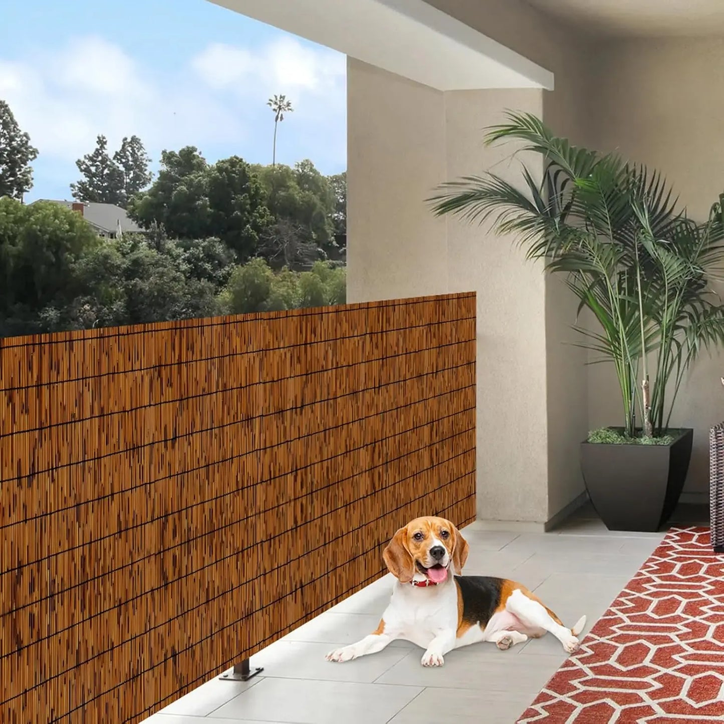 Brown Reed Privacy Bamboo Fence Roll 6 Feet Partition