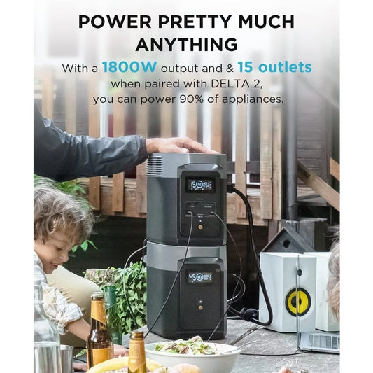 Portable Power Station DELTA2 with Smart Extra Battery Solar Generator for Home Backup