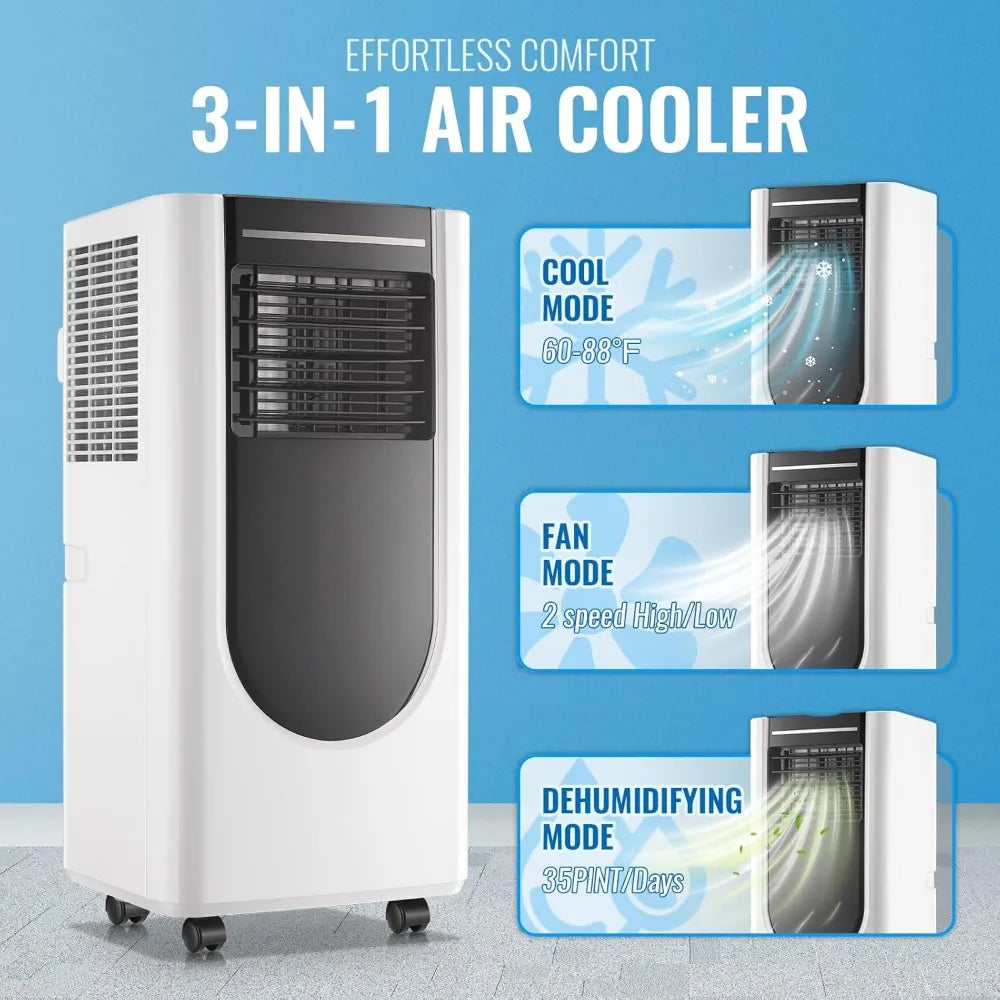 Portable 3-in-1 a/c unit  8000 BTU remote + window kit