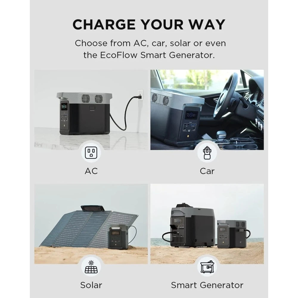 Portable Power Station DELTA2 with Smart Extra Battery Solar Generator for Home Backup