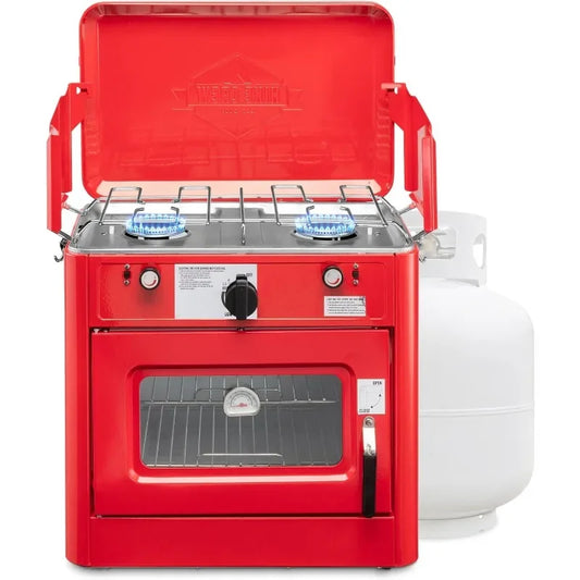 CSA Approved Portable Propane-Powered 2-Burner Stove & Oven