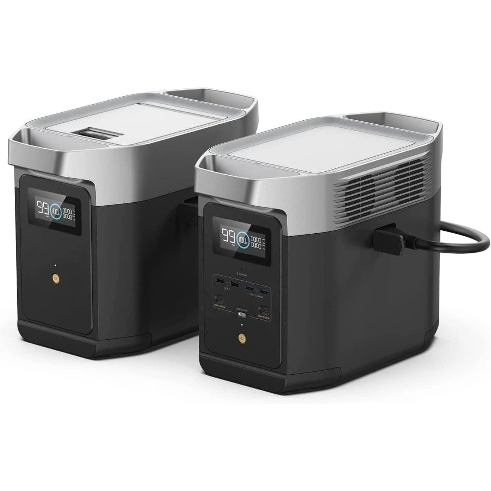 Portable Power Station DELTA2 with Smart Extra Battery Solar Generator for Home Backup