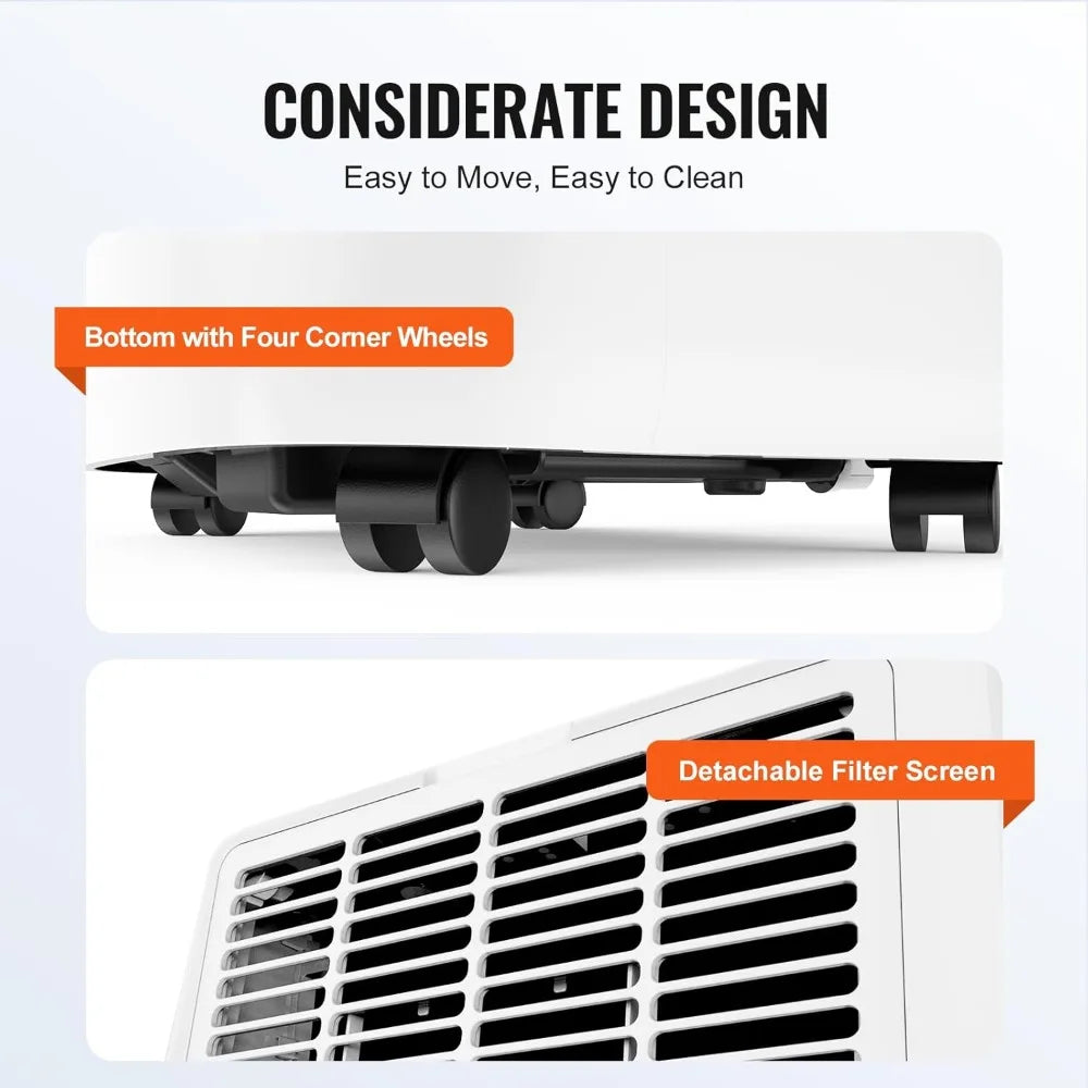 Portable air conditioner 14000 BTU, air conditioning unit, built-in 3-in-1 cooling, dehumidifier, and fan mode